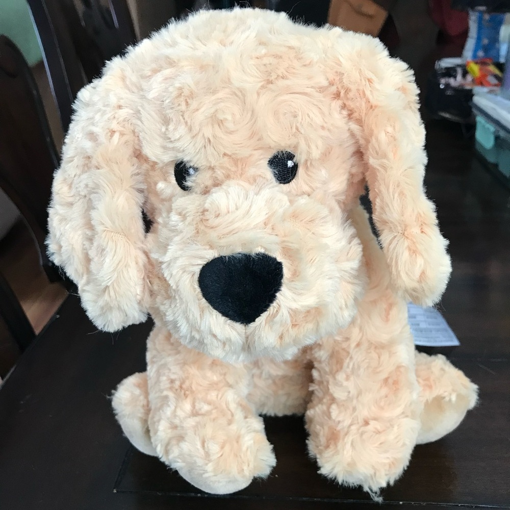 NWT Plush Cream Dog Warmies Stuffed Animal